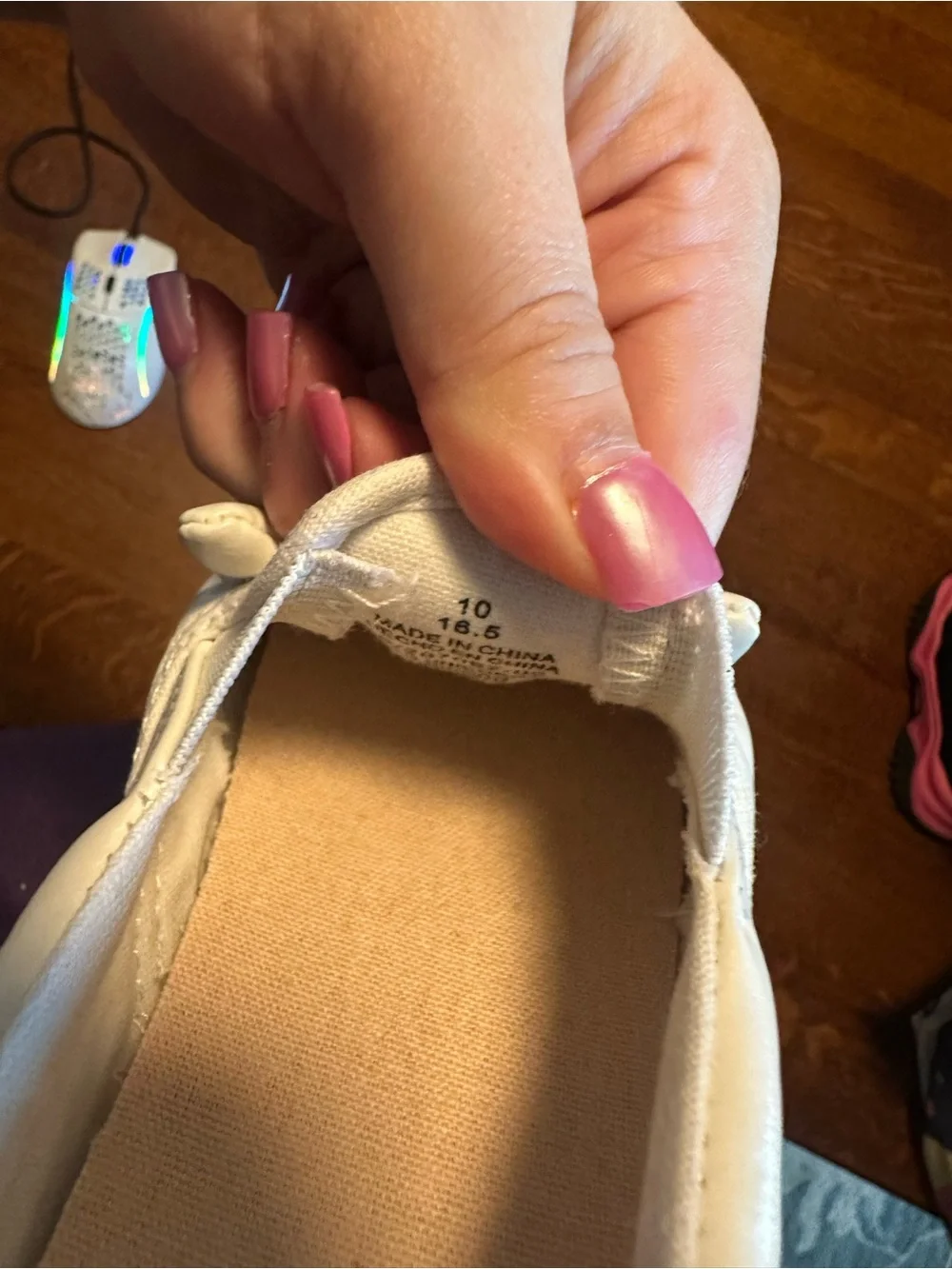 Old Navy White Kids Unicorn Slip-On Sneakers with Pink Accents and Gold Horns